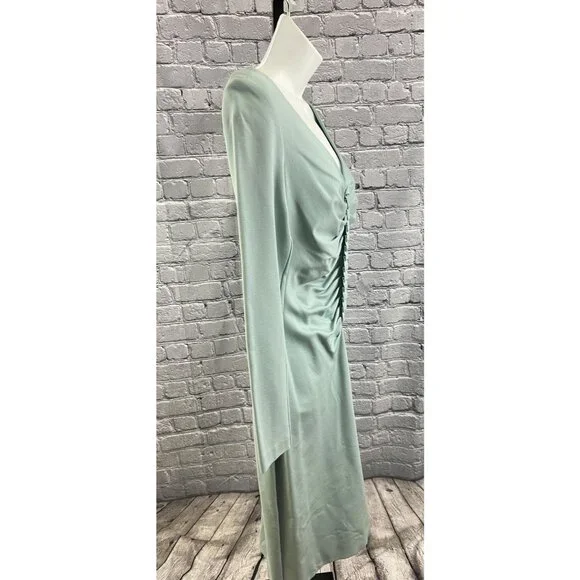 Escada V-Neck Knee-Length Dress - Smocked Blue Size 38 US 6 - Picture 9 of 11